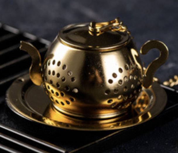 Tea Strainer | Stainless Steel | Gold Teapot | H231025