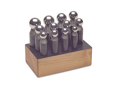 Dapping Punch Set In Wood-1/2"-1"(12 Pc) | Sold By Set | 654207143161