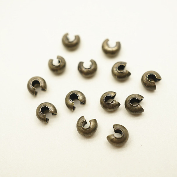 Crimp Bead Cover | Ancient Bronze Finish | Dia. 4Mm | Pack Of 20 Pcs | 24788