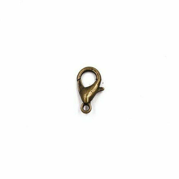 Base Metal Bronze Teardrop Lobster Clasp with Ring 7x14mm | Sold by Pc |  XZ070
