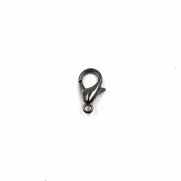 Base Metal Black Bronze Teardrop Lobster Clasp with Ring 7x14mm | Sold by Pc | xz150