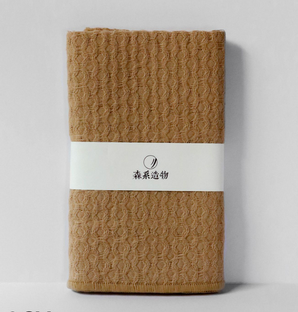 Chinese Tea Cloth | Pure Cotton | Zen Style | Tea Table Towel | Khaki Diamond | 50439