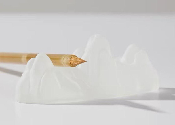 Crystal Pen Holder | Colorful Glass | Brush Rest | Frosted White | 50593