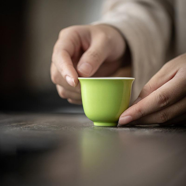 Tasting Cup | Light Green | Hua Chu Cup | Plain 40Ml   | 50280