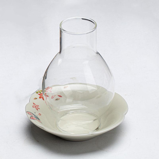 Ceramic Candle Holder With Glass Sleve | Dream Series | Secret Green | Dancing Butterfly   | 50289