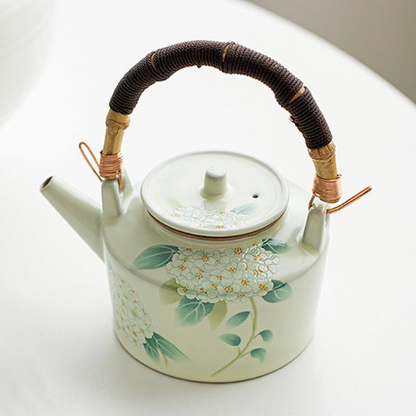 Celadon Hydrangea Handle Teapot | 50471