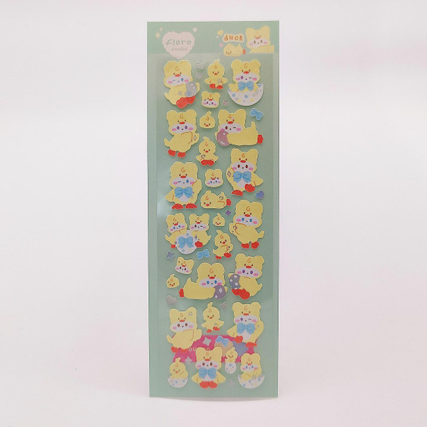 Laser Cartoon Sticker Pack | Yellow Duck And Bunny | 50791