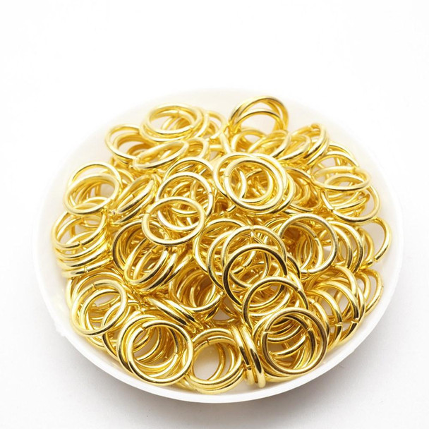 Jump Rings | Base Metal | Gold Plated | 0.9x8mm OD | 200pcs