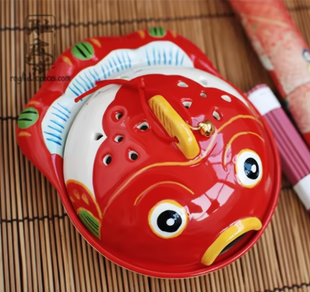 Koi Ceramic Incense Holder | Hand-Painted | Burn & Natural Diffusion Use