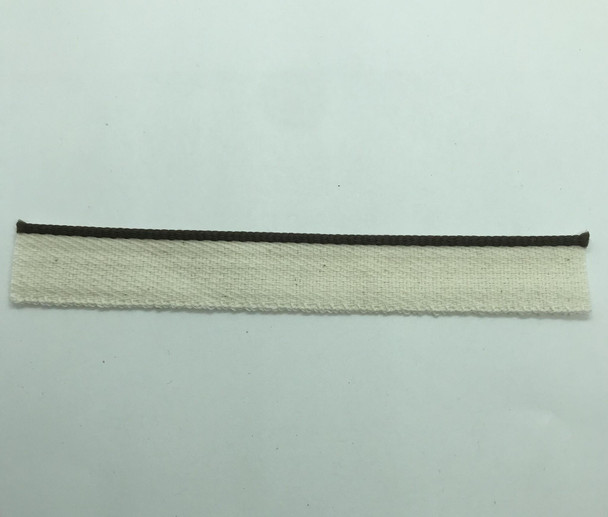 White Cotton Tape with Brown Edging | 1.8cm x 12cm | Sold by Pc | H1003