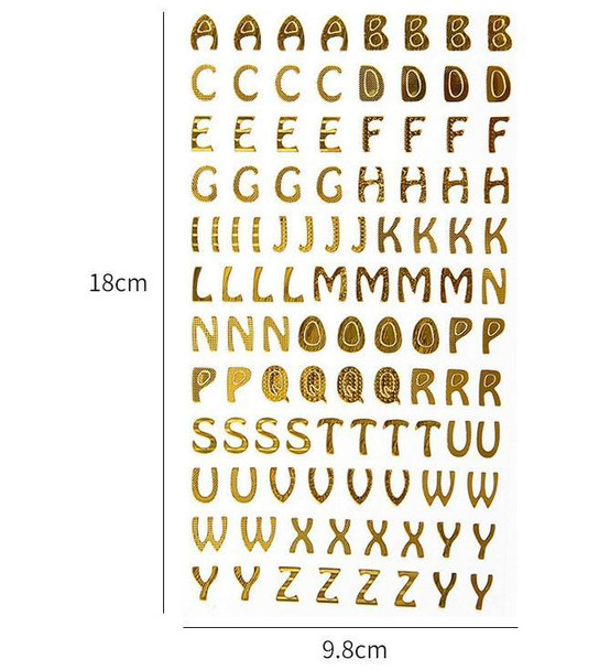 Gold Foil Alphabet Stickers | Rounded Letters | 50805