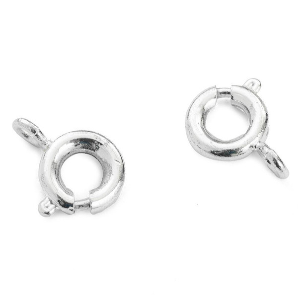 Spring Ring Clasp | Silver Plated | 6 Mm | Sold By 4 Pcs/Pk | 250092