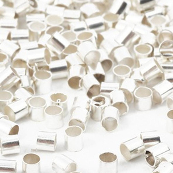 Crimp Beads | Silver Plated | 2 Mm | 3 Gram Pk (Around 180 Pcs) | 250124