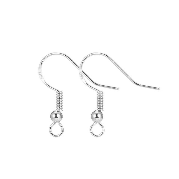 Ear Hook With Bead | Sterling Silver Plated | Sold By 20Pcs/Pk | 250119