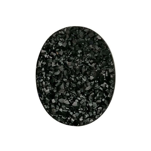 Black Druzy Quartz | Grade A Oval Cabochon | 10 x 8mm | 78225