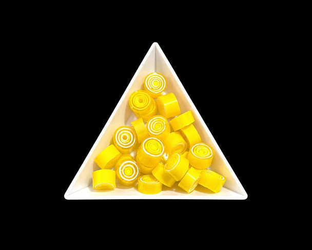 Fusing Glass Botton |Yellow Spiral | 90 COE |10g