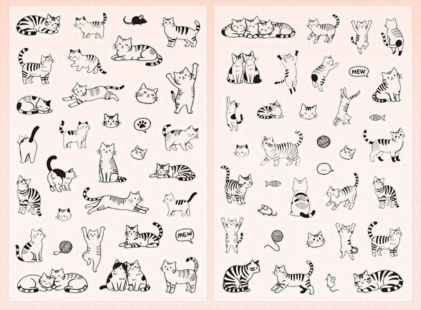 Kitty PET Decorative Sticker Set | Tabby Puffs | 6978725269825