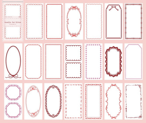 Candy Poetry Note Pads | Camellia Red Ribbon | White Kraft & Herbal Paper | 6978422075521