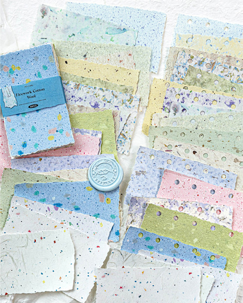 Scrapbooking Material Paper Tear Edge Series | Firework Cotton Wool | 4 Different Materials | 40 Sheets | 6937046278978