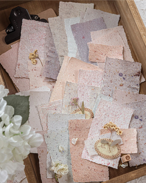 Scrapbooking Material Paper Tear Edge Series | Granular Thick Paper | 4 Different Materials | 40 Sheets | 6937046278961