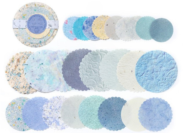 Paper Disc Series Textured Material Papers | Soft Blue Night Wind | 6937046272358