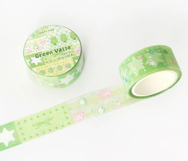 Glitter PET Washi Tape | Green Valse | 6937542018863