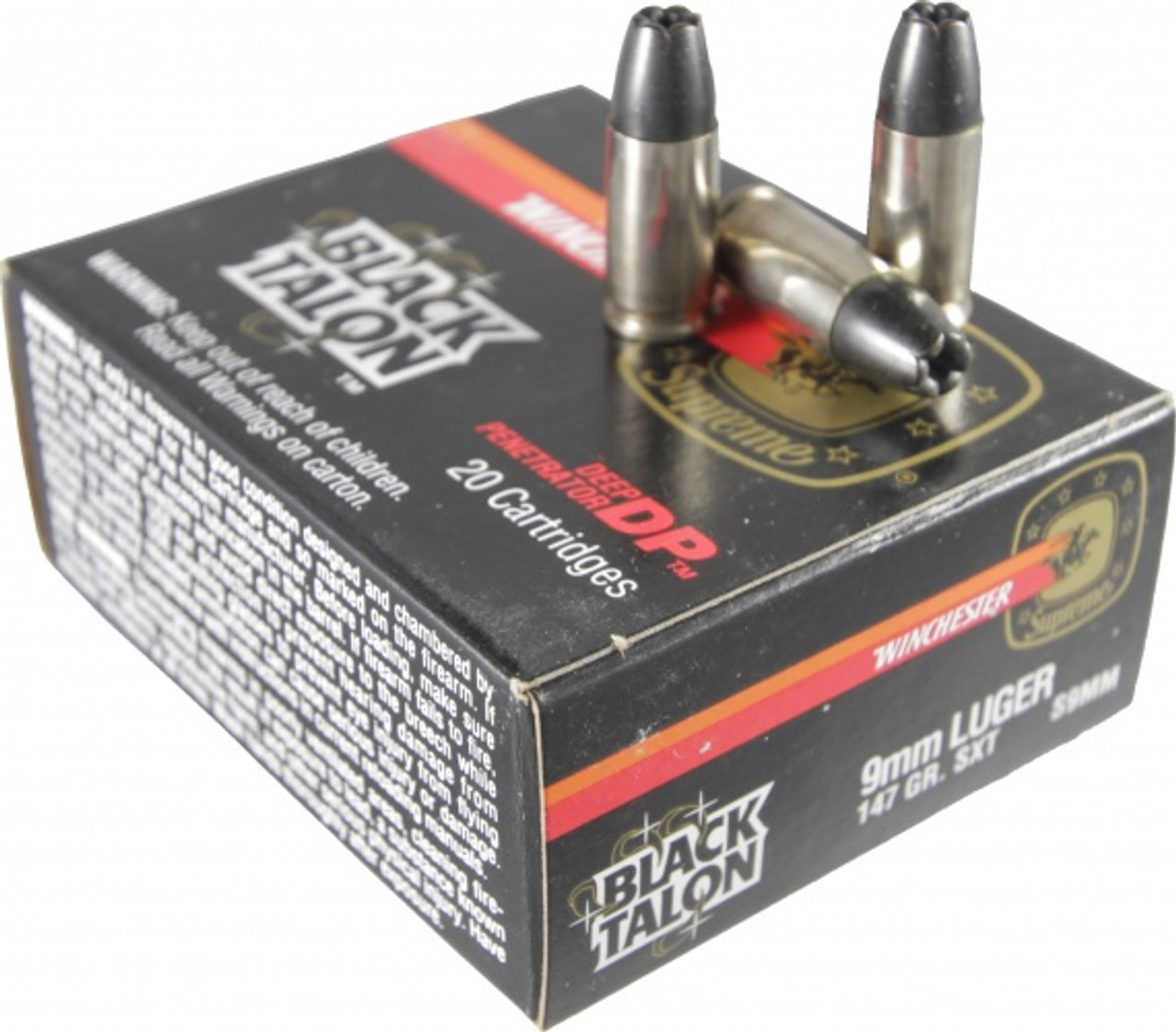 COLLECTIBLE - Black Talon 9mm Luger 147gr SXT Ammo S9MM - 20 Rounds
