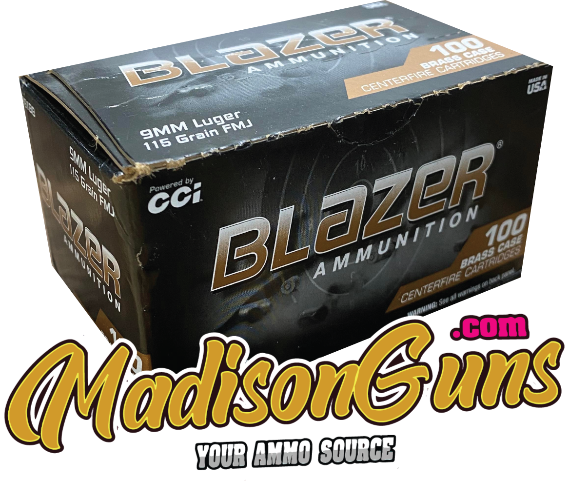 CCI 51991BB Blazer Brass 9mm Luger 115 gr Full Metal Jacket (FMJ) 100rds