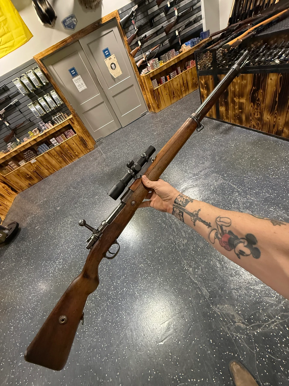 Turkish Rifle Scope USED Turkish Mauser 8mm W Aftermarket Scout Sniper Scope - MadisonGuns.com