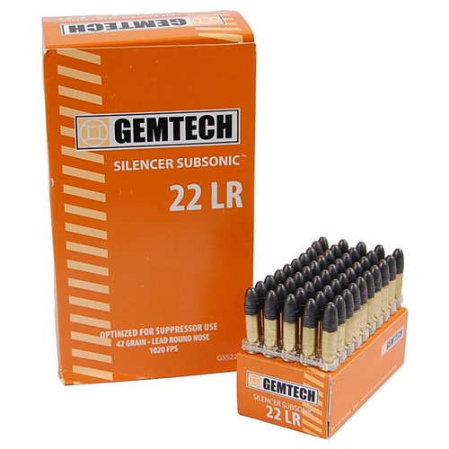 Gemtech Subsonic 42g .22 LR Ammunition - 50rds