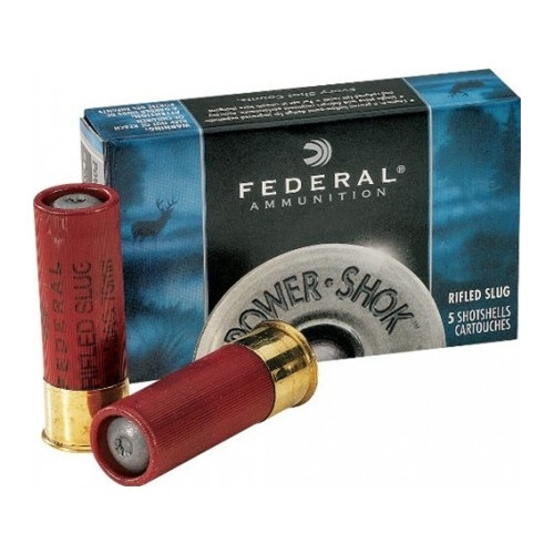 Federal Power-Shok 12 Gauge Ammo 2-3/4" 1oz. Hollow Point Slug - 5rds