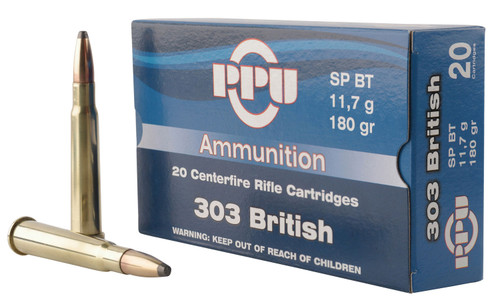 PPU PP303S2 Standard Rifle 303 British 180 gr Soft Point (SP) 20rds