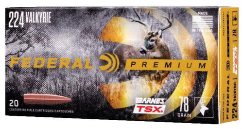 Federal P224VLKBTSX1 Premium 224 Valkyrie 78 gr Barnes Triple-Shock X - 20rds