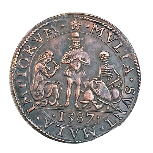 Netherlands / Dutch Republic & Spanish Netherlands Copper Jeton Dated 1587
