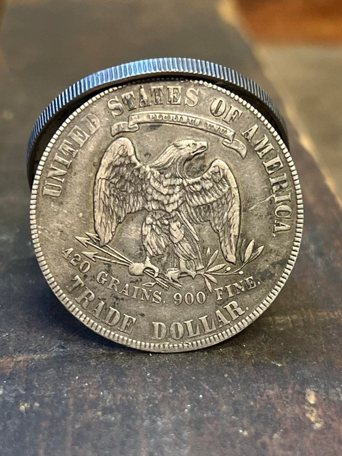 1877 US Trade Dollar - Locket Coin (Opium Dollar, Snuff Box, Smuggler Coin)