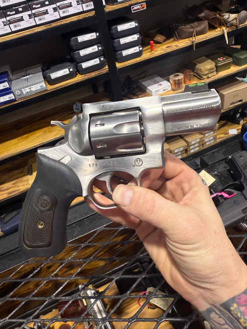 USED Ruger GP100 7 Shot Snub 357 Mag Stainless Revolver