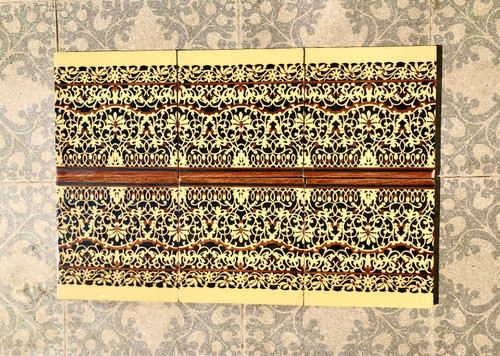 Original Art DECO tiles. 6 pcs.Vintage hand painted 20s  Spanish tiles. Arabic style tile mural, vintage wall art. Salvaged geometric tiles Original Art DECO tiles. 6 pcs.Vintage hand painted 20s  Spanish tiles. Arabic style tile mural, vintage wall art. Salvaged geometric tiles