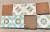 8 original vintage 70s glossy tiles. Turquoise blue + brown fat lava style geometric tiles. 70s decor, vintage wall art. SALVAGED and UNUSED 8 original vintage 70s glossy tiles. Turquoise blue + brown fat lava style geometric tiles. 70s decor, vintage wall art. SALVAGED and UNUSED