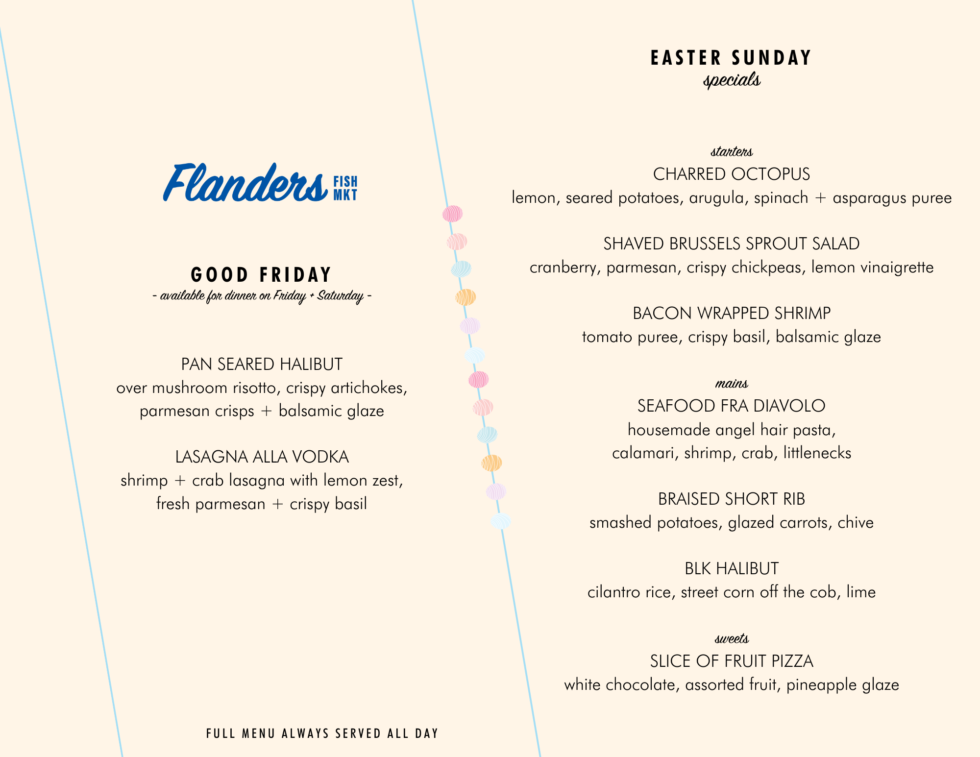 Easter sunday and good friday specials at flanders fish market