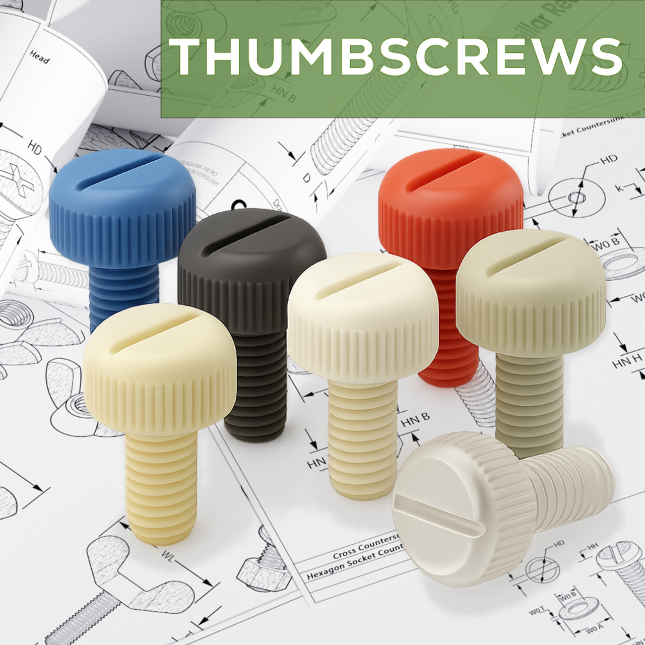 Slotted Knurled Thumb Screws