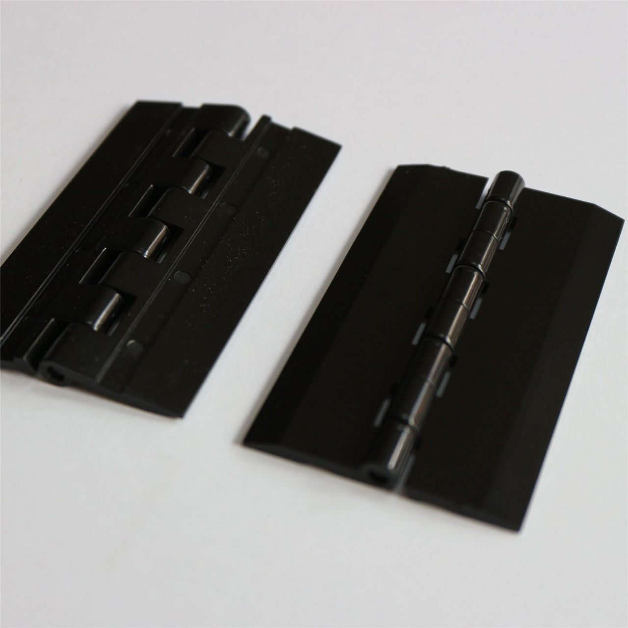 2x BLACK Acrylic Hinges 75mm x 45mm BLACK Hinges, Continuous Acrylic Piano Hinge