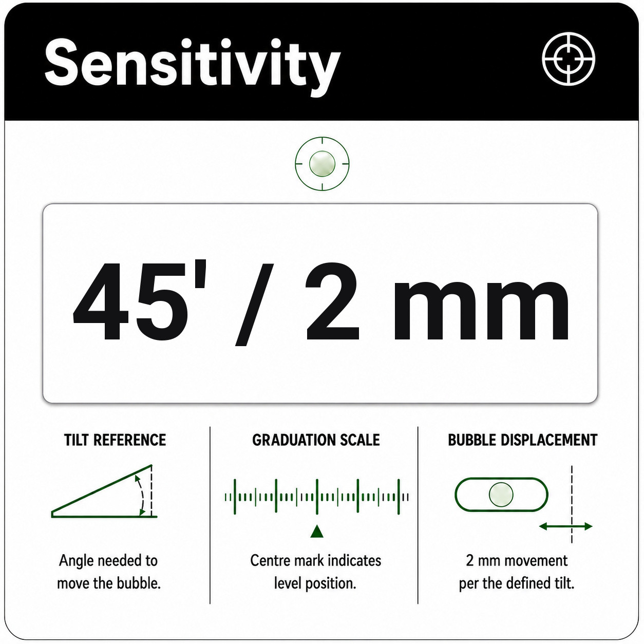 45" / 2mm