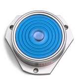 Livella a bolla circolare metallica flangiata, blu, diametro 42 mm