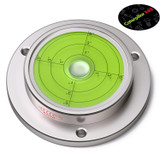 Metal Flanged 100 mm Diameter Bullseye Spirit Bubble Level, Round, Green