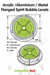 Metal Flanged 100 mm Diameter Bullseye Spirit Bubble Level, Round, Green