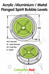 Metal Flanged 100 mm Diameter Bullseye Spirit Bubble Level, Round, Green