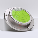 Metal Flanged 100 mm Diameter Bullseye Spirit Bubble Level, Round, Green