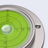 Metal Flanged 100 mm Diameter Bullseye Spirit Bubble Level, Round, Green