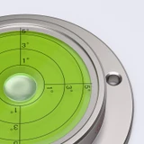 Metal Flanged 100 mm Diameter Bullseye Spirit Bubble Level, Round, Green