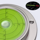 Metal Flanged 100 mm Diameter Bullseye Spirit Bubble Level, Round, Green